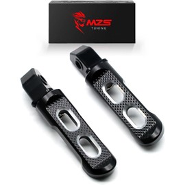 MZS Motorcycle Passenger Foot Pegs Adjustable Compatible with Rebel 500 300 CMX CMX300 CMX500 SE 2017-2025, Rear Footpegs Wide Footrest Rest Pedal Black Hollow
