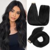 YDDM 20pcs 16 Inch Tape in Hair Extensions, Jet Black