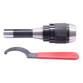 BestParts 1/32" - 5/8" Keyless Drill Chuck with R8 Integral Shank and 1pc Spanner Wrench APU16 for Lathe