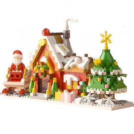 TIMCHESS 2024 Christmas Gingerbread House Micro Building Block Set, 926 PCS Christmas Holiday Snow Village Building Blocks with Santa Xmas Tree Building Toys Gift for Adults Teens Kids 6+