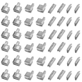 Fbshicung 24 Sets #5 Metal Zipper Latch Slider Retainer Insertion Pin Zipper Bottom Zipper Stopper for Coats,Jacket,Bag,Shoes,Zipper Repair(Silvery)