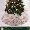 Christmas Tree Skirt, 48 Inch Seamless Pattern Rose Gold Snowflakes