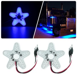 XtraGlow Peterbilt Air Breather Lights A13 Ultra-Thin Hex Style Air Breather Lamp for Peterbilt 379 389 Semi Trucks Kenworth Freightliner 60 Diodes 4.8" Inch 2Pcs Blue