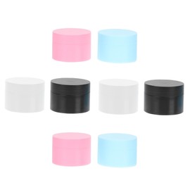 Housoutil 8pcs Cream Box Black Eyeshadow Empty Lotion Jars Refillable Face Ointments Jar Lids Cosmetic Jars Cream Jar with Lid Containers with Lids Travel Double Layer Plastic Dispenser