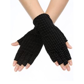 Maxdot Sun Gloves for Women UV Protection Fingerless Non Slip sunscreen Driving Gloves for Summer Outdoor(1 Pair,Black)