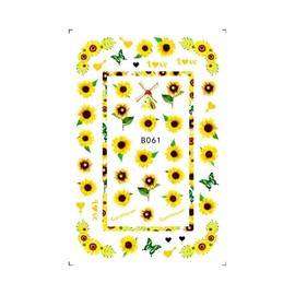 Generic Sunflower Butterfly Nail Sticker Bee Ladybug Flowers Lavender Nail Decals B061 Nail Wraps Art Stickers Manicure Supplies for Women for Home Nails Full Long Lasting Easy Apply and Remove
