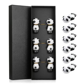 Set of 6 ceramic panda chopsticks rests with gift box, chopsticks holders, black chopsticks holder, chopstick holder for chopsticks, shelves chopstick rest