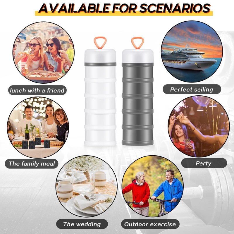 Baderke 4 Pcs Protein Powder Container 5 Layers Stackable Leakproof