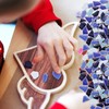 Tofficu DIY Mosaic Ceramic Tiles Irregular Shape Blue Mix 200G