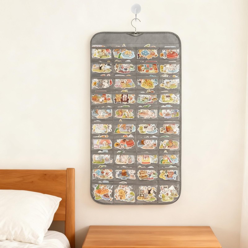 KKONHII 2 Pcs Hanging Sticker Display Organizer, Portable Double-Sided 320