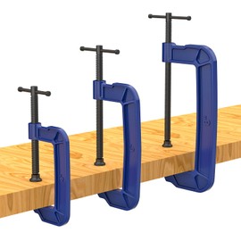 KARRYTON C Clamps set(4"+6"+8"), Large Deep Throat Ductile Iron C-Clamp w/ 1700-2930LB Clamping Force, Unique Ergonomic Design for Welding, Woodworking, Metal and DIY Projects