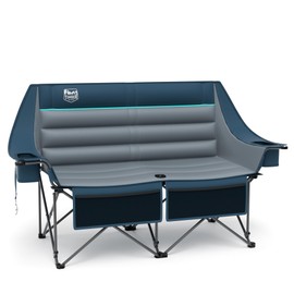 Timber Ridge Double Camping Chair, Heavy Duty Outdoor Folding Camp Couch, Loveseat Camping Chairs Perfect for Campsites, Patio/Lawn, Soccer Games or Other Youth Sports, Supports 600 lbs