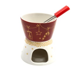 Tognana, Cioccolatiera con forchettine Sweet Chrismas, Stoneware, Multicolor