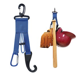 Baseball Softball Gear Hanger,3 in 1 Dugout Organizer with Baseball Bat Holder,Glove Clip,Helmet Hook,Hanging Buckle Fence for Training Hiking Camping,Water Bottle Holder for Sport (Blue)