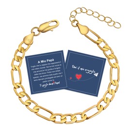 FANCIBAND Bracelet Men Women Silver 14k Gold Figaro Couple Bracelet Adjustable Gifts for Men and Women Gift Birthday Christmas Anniversary Valentine's Day, Yellow Gold, Not applicable.