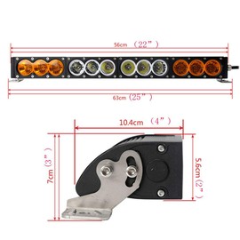 Single Row LED Light 22 Inch 120w Dual Color Off Road Light Bar White Amber Yellow Spot Flood Combo Beam LED Work Diving Light Off Road Driving Fog Work Light for Ford GMC Ram UTV