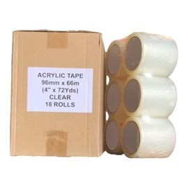ASA Clear Label Protection Tape 4" (96mm) x 0.040 mm (1.6mil) x 72 Yards (66m), 18 Rolls Clear Packing Tape, Perfect for Packing, Shipping, Moving, Home and Office