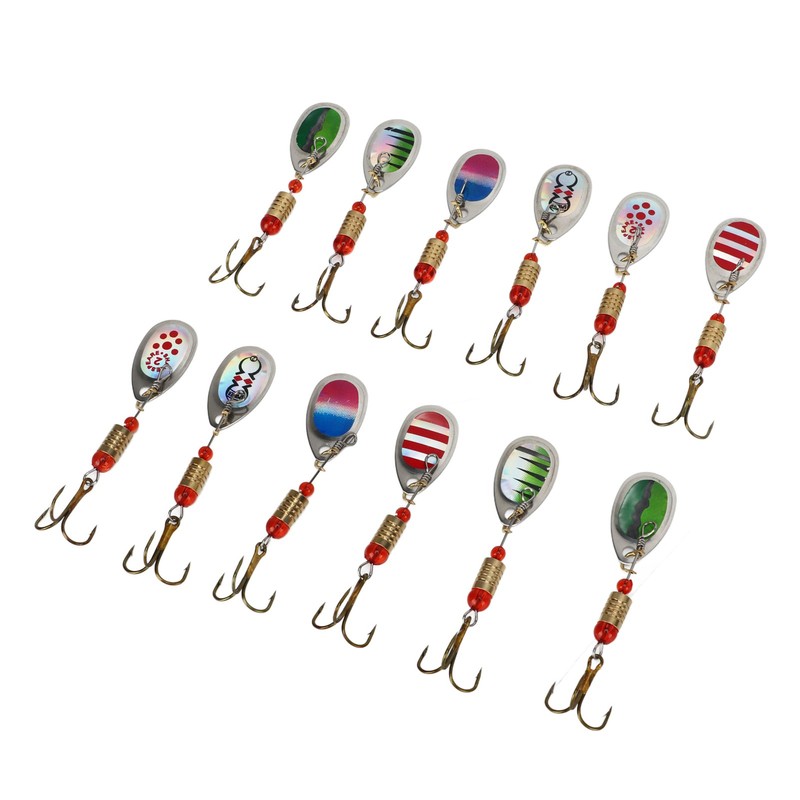 12Pcs Trout Lure Flashing Sequin Efficient Stainless Steel Bass Fishing