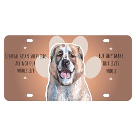 Central Asian Shepherd Watercolor Mini Metal License Plate 4.75 x 2.25 inch