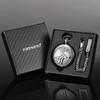 TREEWETO Men's Deer Reindeer Silver Full Hunter Case Pocket Watch