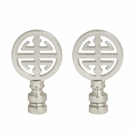 Lamp finials Oriental lampshade finial knob Happiness Symbol lamp shade Decoration Finial Top Lamp Parts, Set of 2 (Nickel)