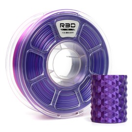 R3D Tri Color Silk PLA Filament, Co-Extrusion 3D Printer Filament 1.75mm, 30-370 mm/s High Speed PLA, Dimensional Accuracy +/- 0.02 mm, 1KG Plastic Spool (Silk Rosered-Purple-Silver)