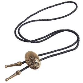 COOLLA Bolo tie- Handmade Bull Western Cowboy Black Vintage Turquoise Pendant for Women,Men (bolo tie Eagle-Bronze)