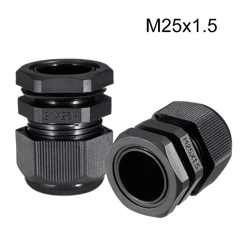 uxcell 4Pcs M25 Cable Gland Waterproof Plastic Joint Adjustable Locknut