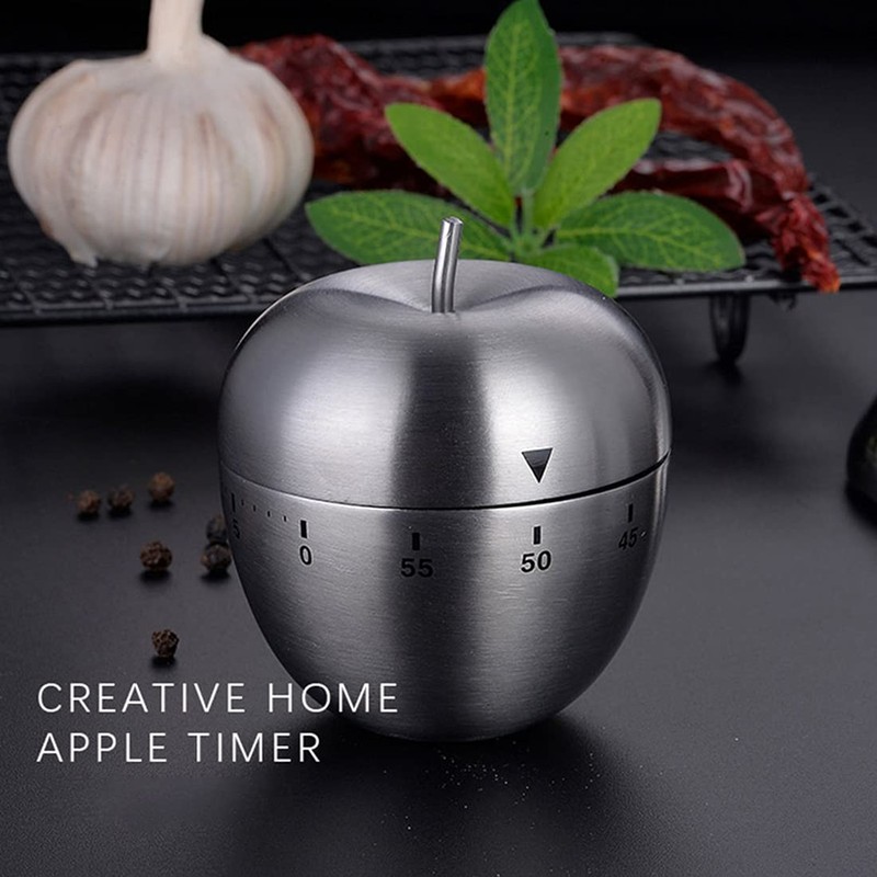 Kitchen Timer Cute Manual Stainless Steel Mechanical Rotating Alarm 60