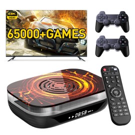 Kinhank Super Console X4 Plus Retro Game Console Built-in 65000+Console Games,S905X4 Emulator Console with 3 Systems,8K UHD Output,2.4G+5G WiFi,BT 4.0,USB 3.0,2 Wireless Controllers (256GB)