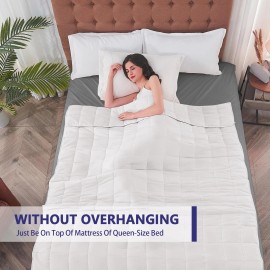 yescool Weighted Blanket for Adults (17 lbs, 60" x 80",White) Cooling Heavy B...