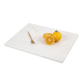 Faticdorr Natural Marble Cutting Board For Kitchen, 16 x 20 Inch White Marble Slab Pastry Board With Non-Slip Feet For Baking, Cheese, Charcuterie, Chocolate, Ares Gold