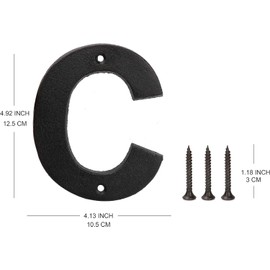 House Letters for Outside - 5 Inch Black House Letter C