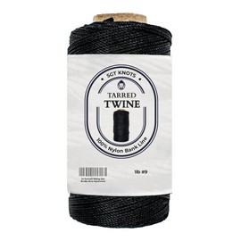 SGT KNOTS Tarred Twine - 100% Nylon Bank Line for Bushcraft, Netting, Gear Bundles, Construction, Lacing Twisted Cord, Weatherproof #9-1 lb