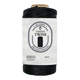 SGT KNOTS Tarred Twine - 100% Nylon Bank Line for Bushcraft, Netting, Gear Bundles, Construction, Lacing Twisted Cord, Weatherproof #9-1 lb