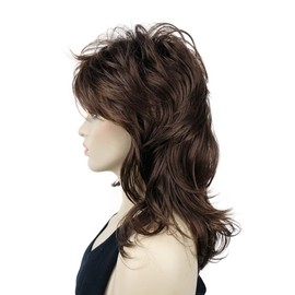 Lydell Long Shaggy Layered Classic Cap Synthetic Women Cosplay Wigs Light Auburn