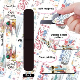 New York Magnetic Bookmark Gifts - Wxiben 48PCS City Travel Magnetic Bookmarks NYC Book Marks Magnets USA City Page Marker Clip for Women Book Lovers Traveler Students Teacher New York Souvenirs Gift