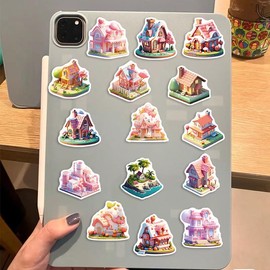 3D Miniature Scene Stickers 3D Miniature Scene Sticker Set 50 Pieces Cute Decoration for Car Laptop Skateboard Bicycle Moped Motorcycle Bicycle Computer Suitable for Adults Children