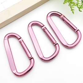 MOTOFITOOL 3 Pack Cute Carabiner Clip, 3 Inch Aluminum Alloy D Ring Keychain, Spring Snap Hook for Keychain Clip, Ring Climbing Clips for Keychains, Water Bottle Holders, Dog Leashes and More