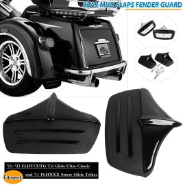 Unbranded Rear Fender Mud Flaps For Harley Tri Glide Ultra Classic FLHTCUTG Trike FLHXXX