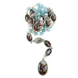 Saint Michael Devotional Prayer Kit | Round Glass Beads | Includes Instructions and Information | Great Catholic Gift for First Communion and Confirmation | Made in Italy