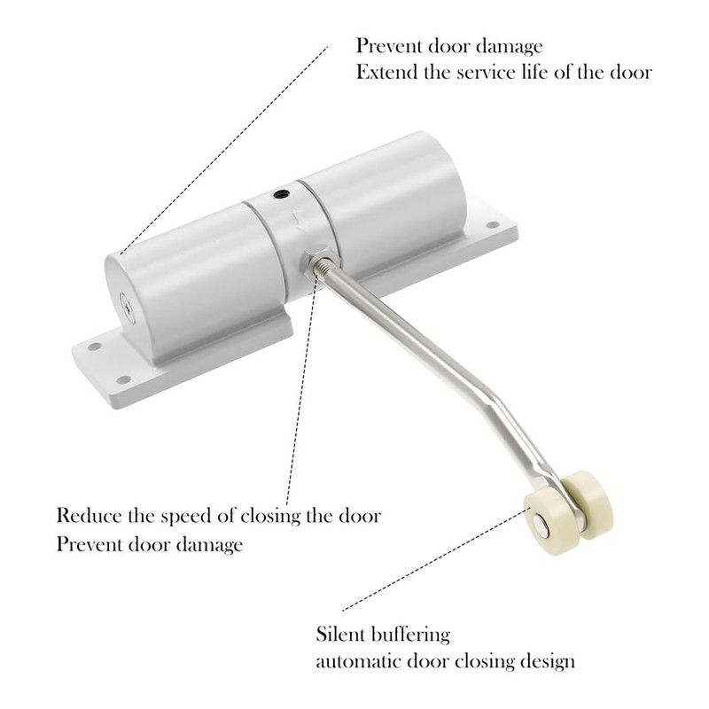 2Pcs Automatic Door Closer,Door Closer Automatic Safety Spring Door Closer,Easy