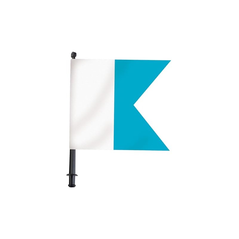 SEAC BUOY FLAG WITH ALPHA BLUE/WHITE POLE, DIVER WARNING FLAG