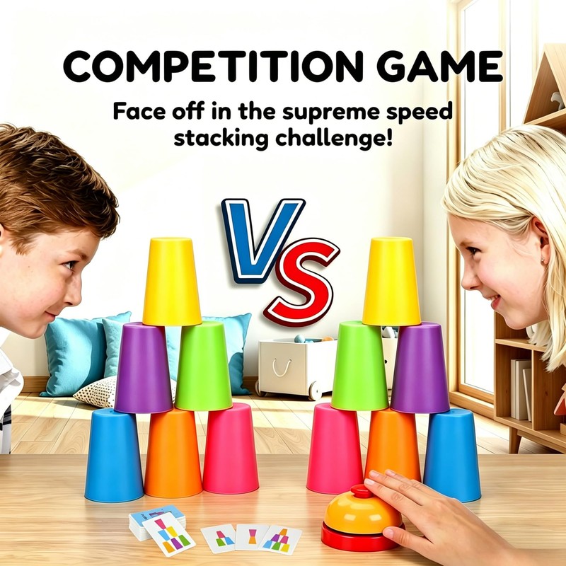 EGOeric Speed Stacking Cups Game Set - 12 Stacking Cups,