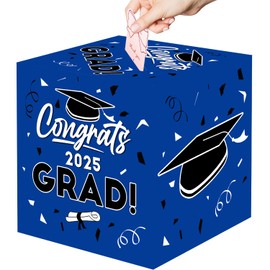 BaErSan Graduation Card Box 2025 Blue – School & College Party Supplies, Congrats Card Holder, Creative Decorations & Table Centerpiece