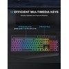Wireless Keyboard with 8 Colored, 9 Effects Backlits, Wrist Rest,