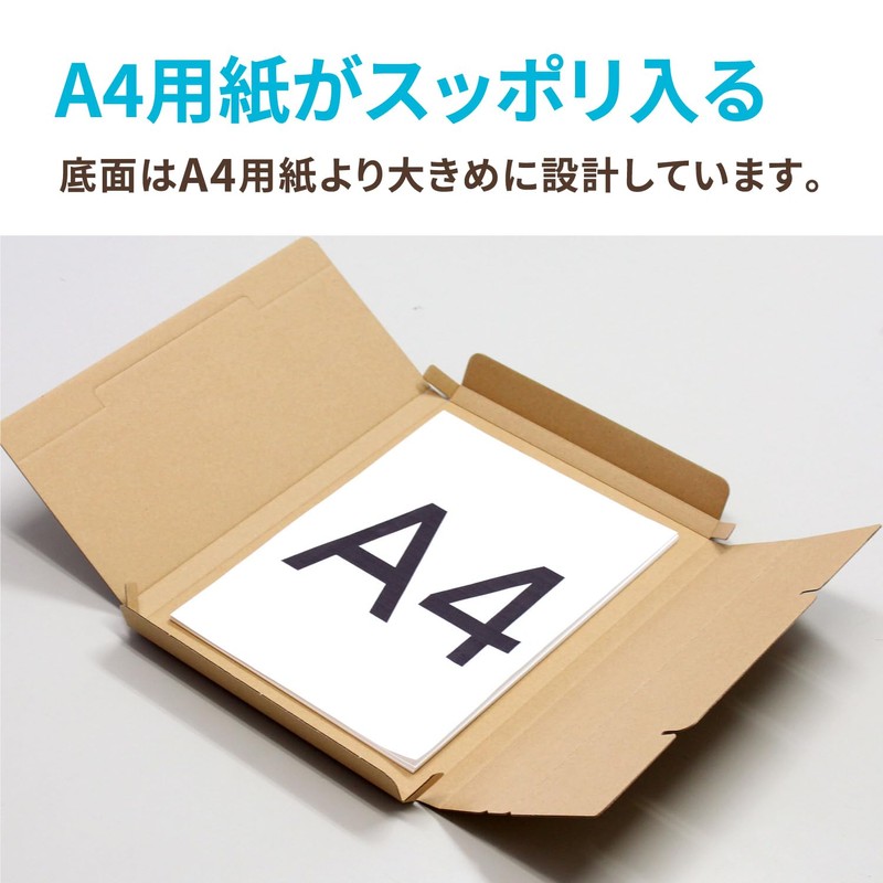アースダンボール 段ボール 郵送用 箱 A4 厚み2cm ジッパー付 10枚セット ID0082