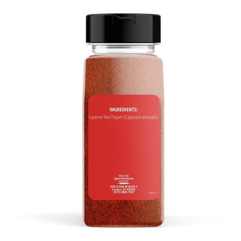 Unpretentious Ground Cayenne Pepper, 2 Cup Shaker, Pure & Natural,
