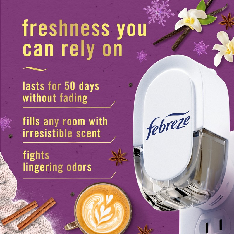 Febreze Plug In Air Freshener, Odor-Fighting Scented Oil Refill, Air