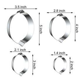Lemon Cookie Cutter Set Large - 5 Inch, 4 Inch, 3 Inch, 2 Inch - Fruit Cookie Cutters Shapes Molds - Stainless Steel